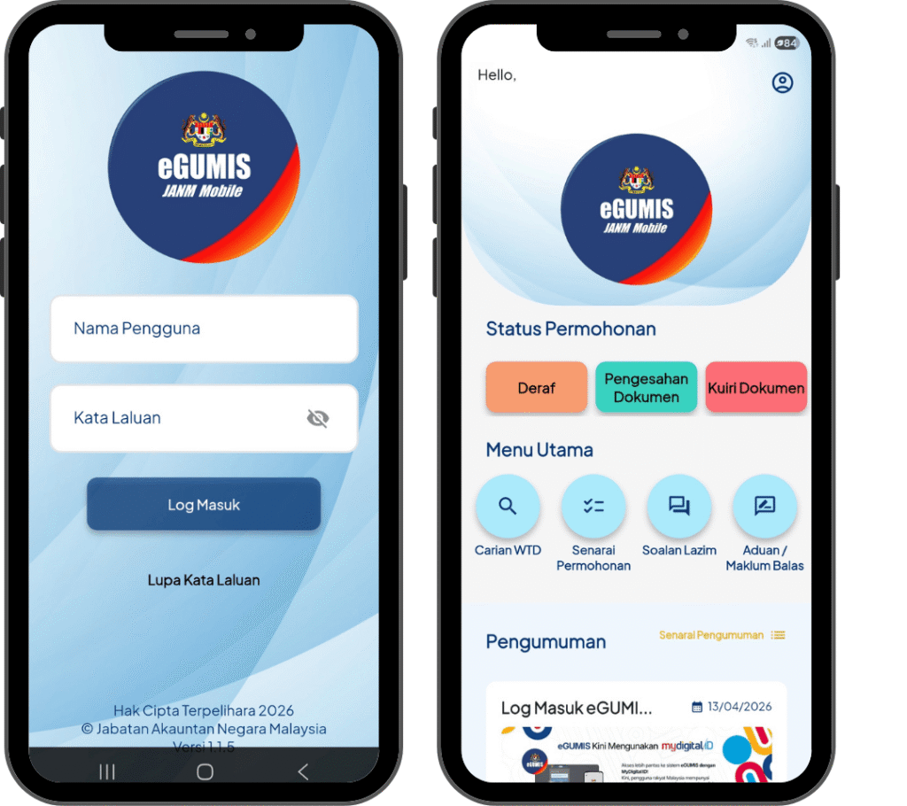Semakan eGUMIS Wang Tak Dituntut